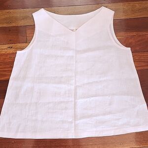 MUSE Women Sz Small Pink Top Australian 100% Linen Simple Versatile Lightweight